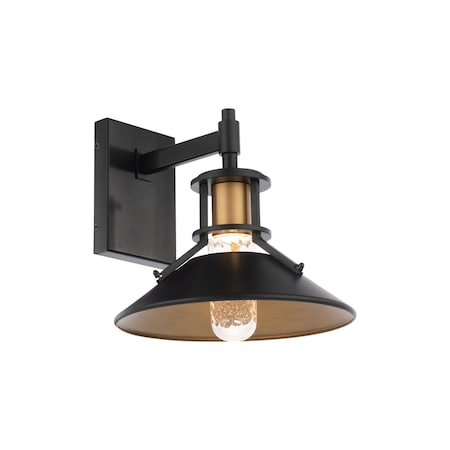 Dweled Sleepless LED 11in Indoor and Outdoor Wall Light 3000K in Black with Aged Brass WS-W430